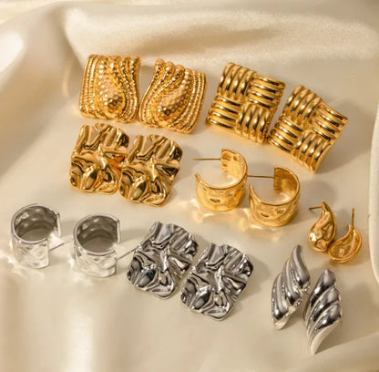 Ear Clips 18K Gold Stainless Steel