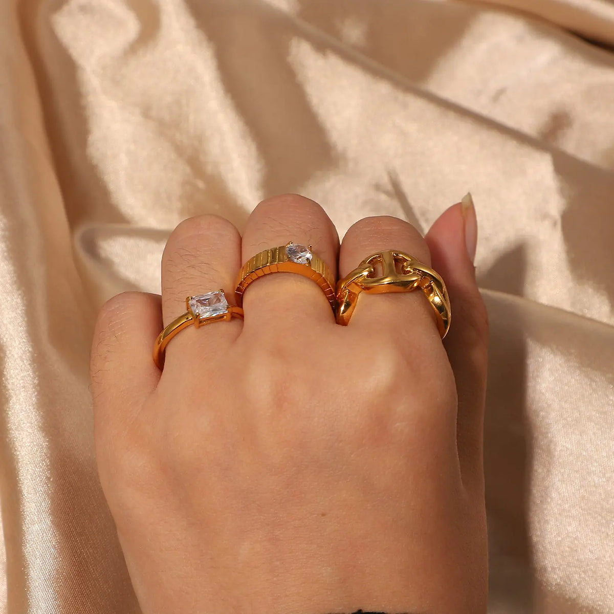 18K Gold Plated Titanium Steel Ring