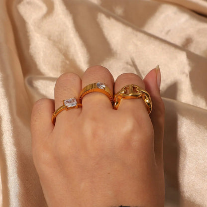 18K Gold Plated Titanium Steel Ring